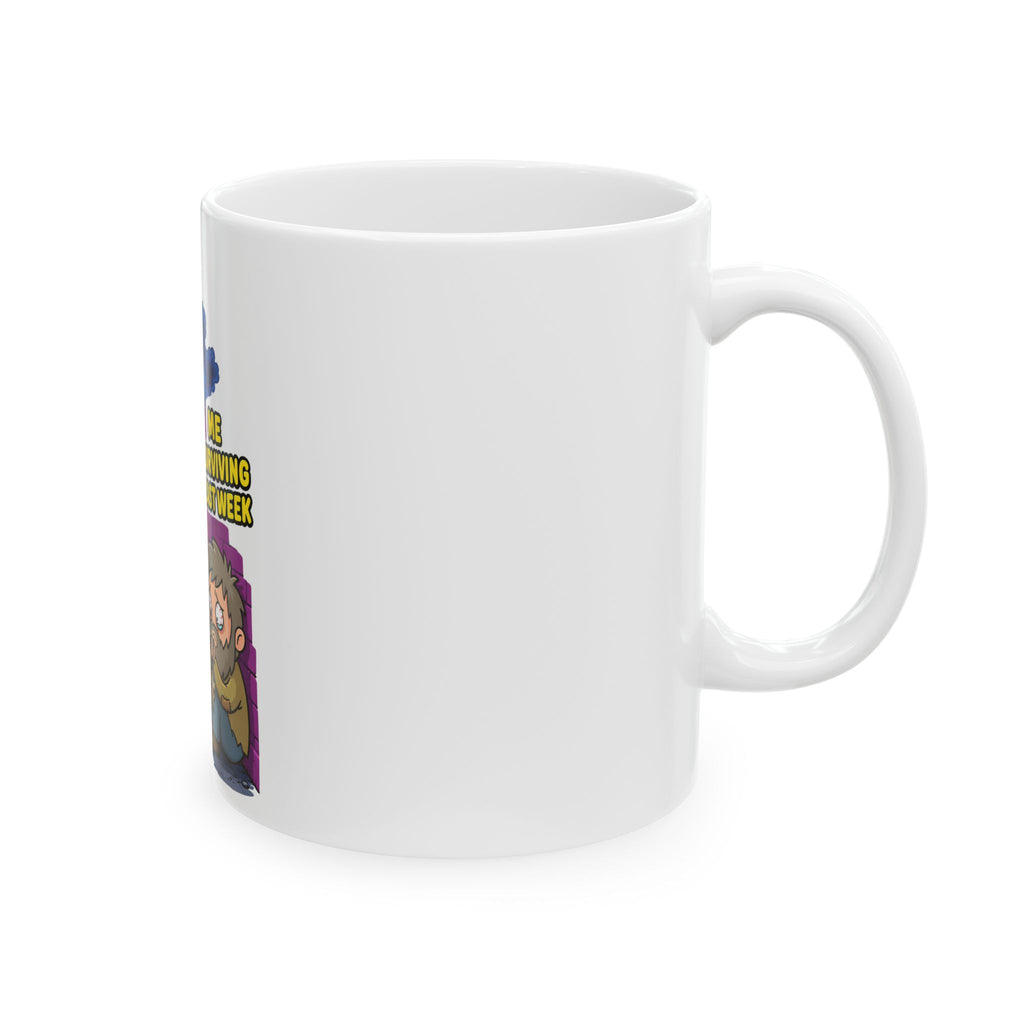 Surviving Last Week Ceramic Mug – Funny ‘This Week vs Me Surviving Last Week’ Coffee Cup (11oz/15oz)