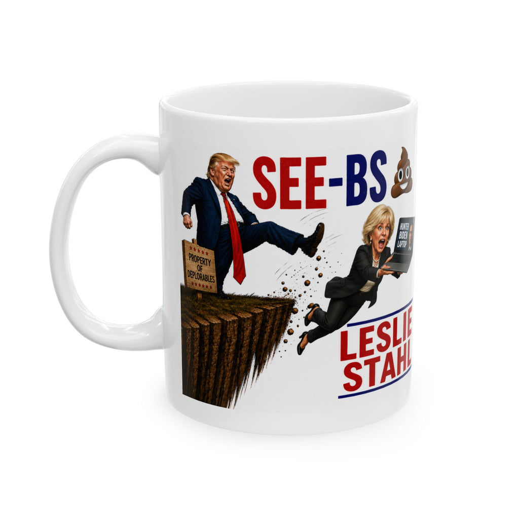 SEE-BS Leslie Stahl Trump Satire Mug | Funny Political Gift