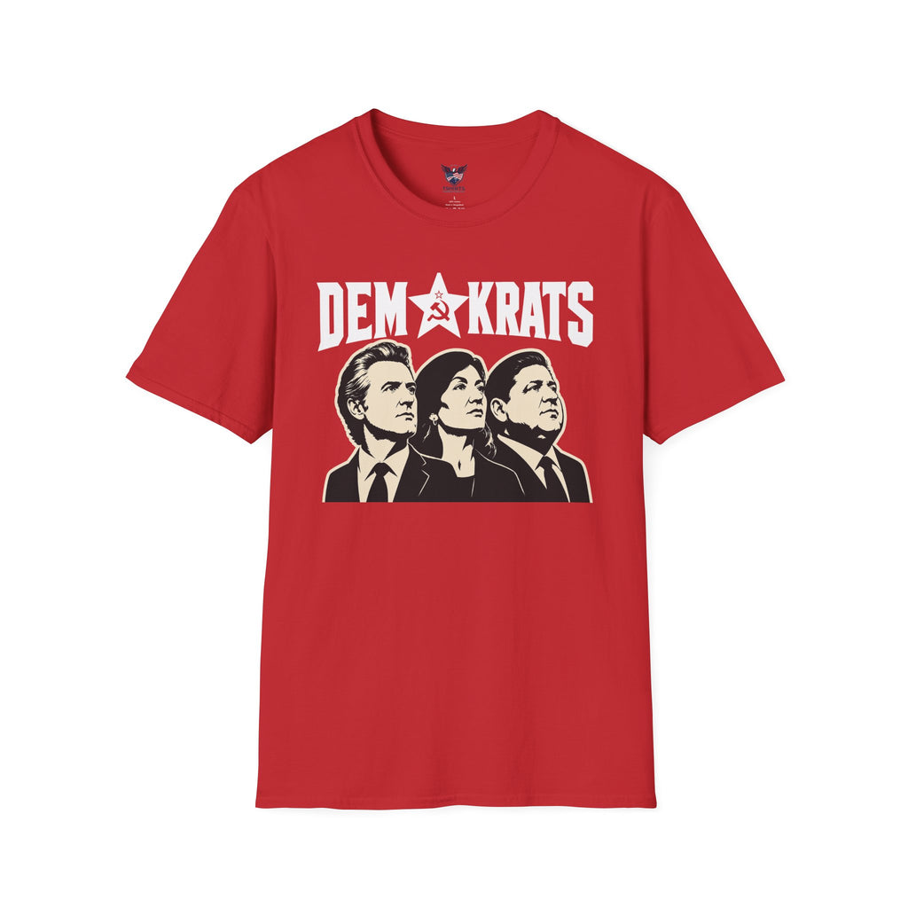 Red Leaders Demokrats graphic T-Shirt | Political Satire, Retro Propaganda Style