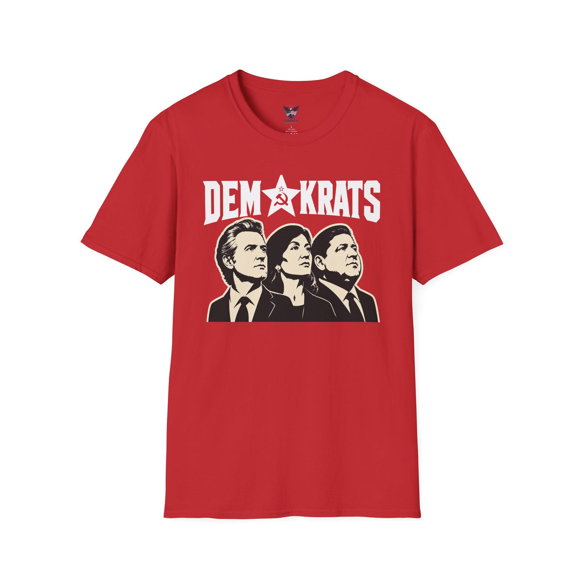 Red Leaders Demokrats graphic T-Shirt | Political Satire, Retro Propaganda Style