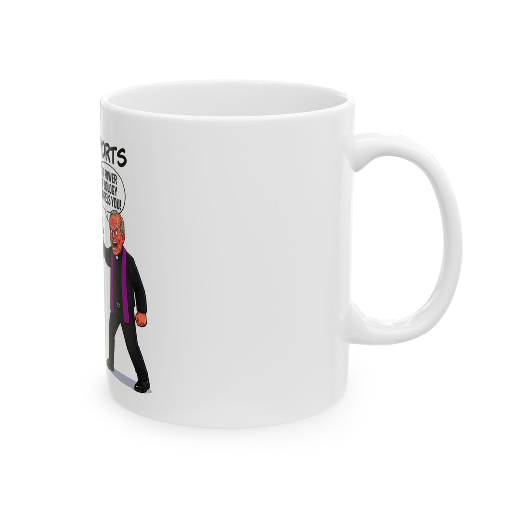 Woke Sports Cartoon Ceramic Mug — 'Don't Hate the Player, Hate the Game'