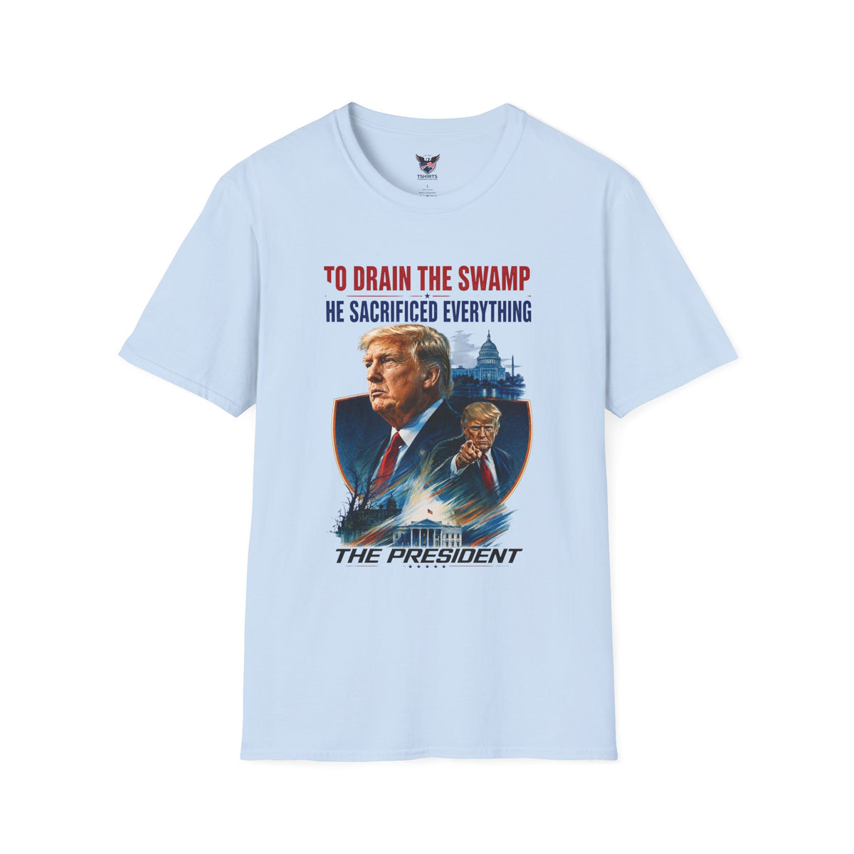 Patriotic Trump Drain The Swamp Vintage Graphic T-Shirt