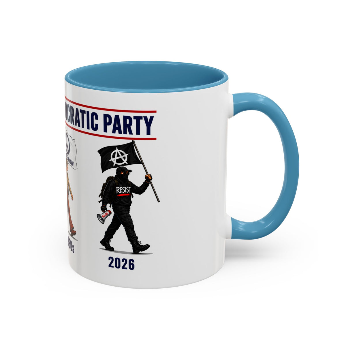 This Coffee Mug Offers a Humorous View of the Devolving Democratic Party. Accent Coffee Mug (11, 15oz)