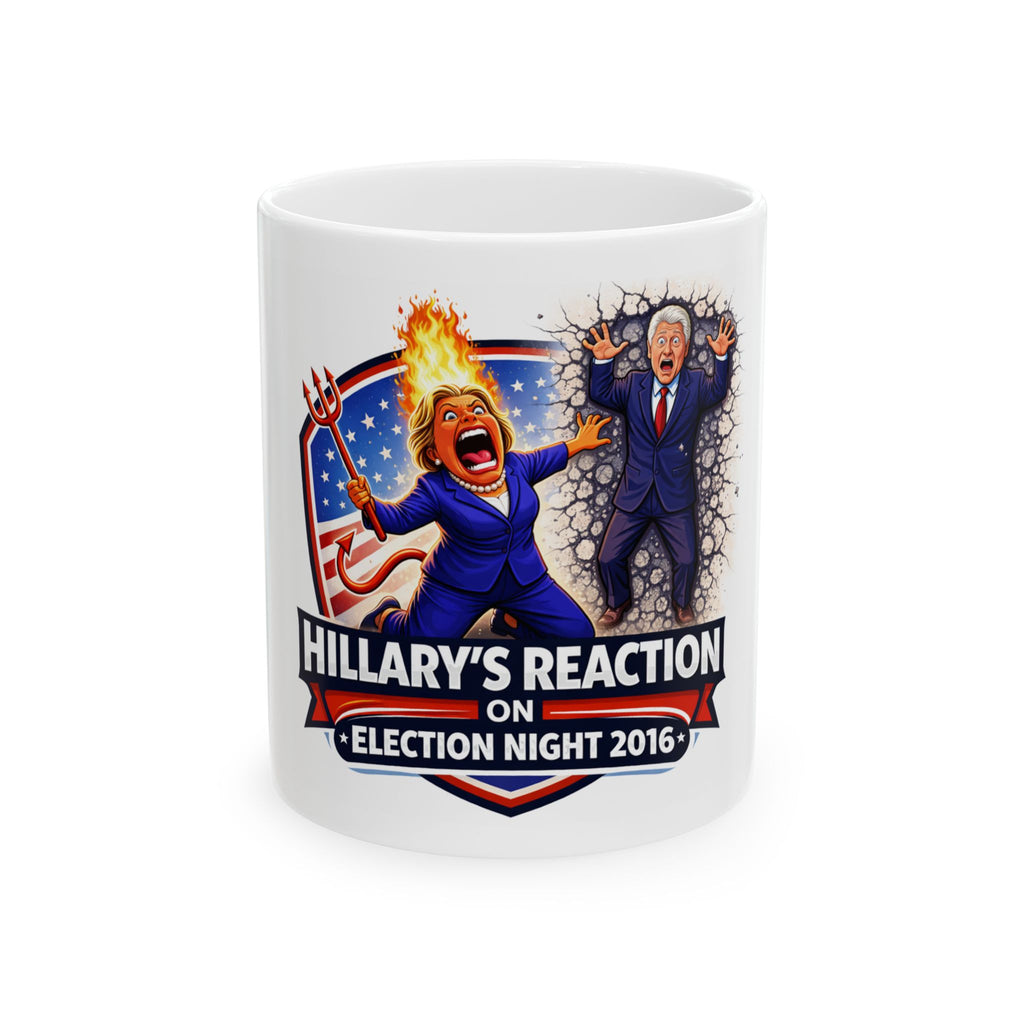 Hillary Clinton's Election Night 2016 Reaction Political Satire Cartoon Mug | Election Night 2016 Reaction