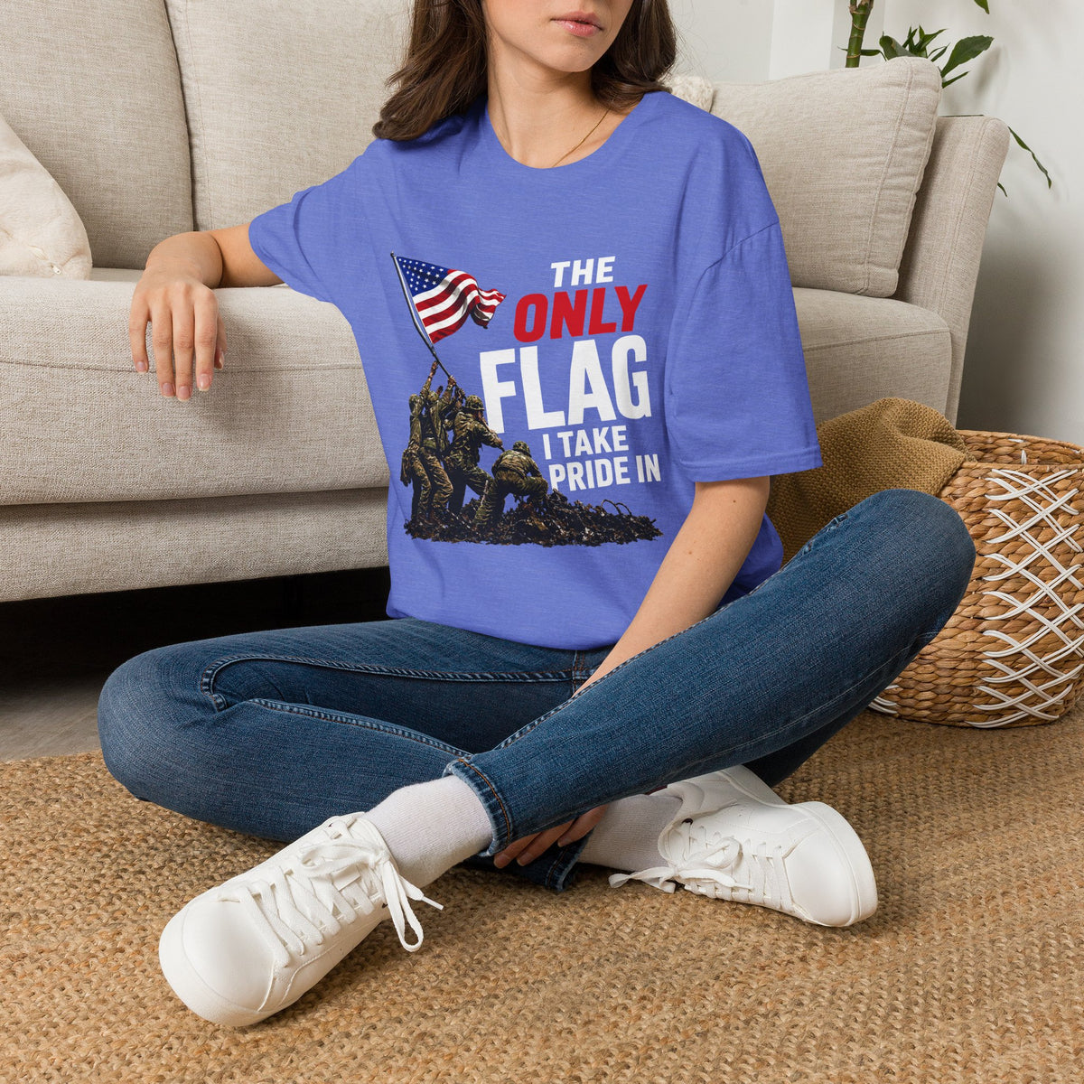 Iwo Jima 'Only' Flag I Take Pride in T-Shirt — Patriotic Veteran Tribute Tee