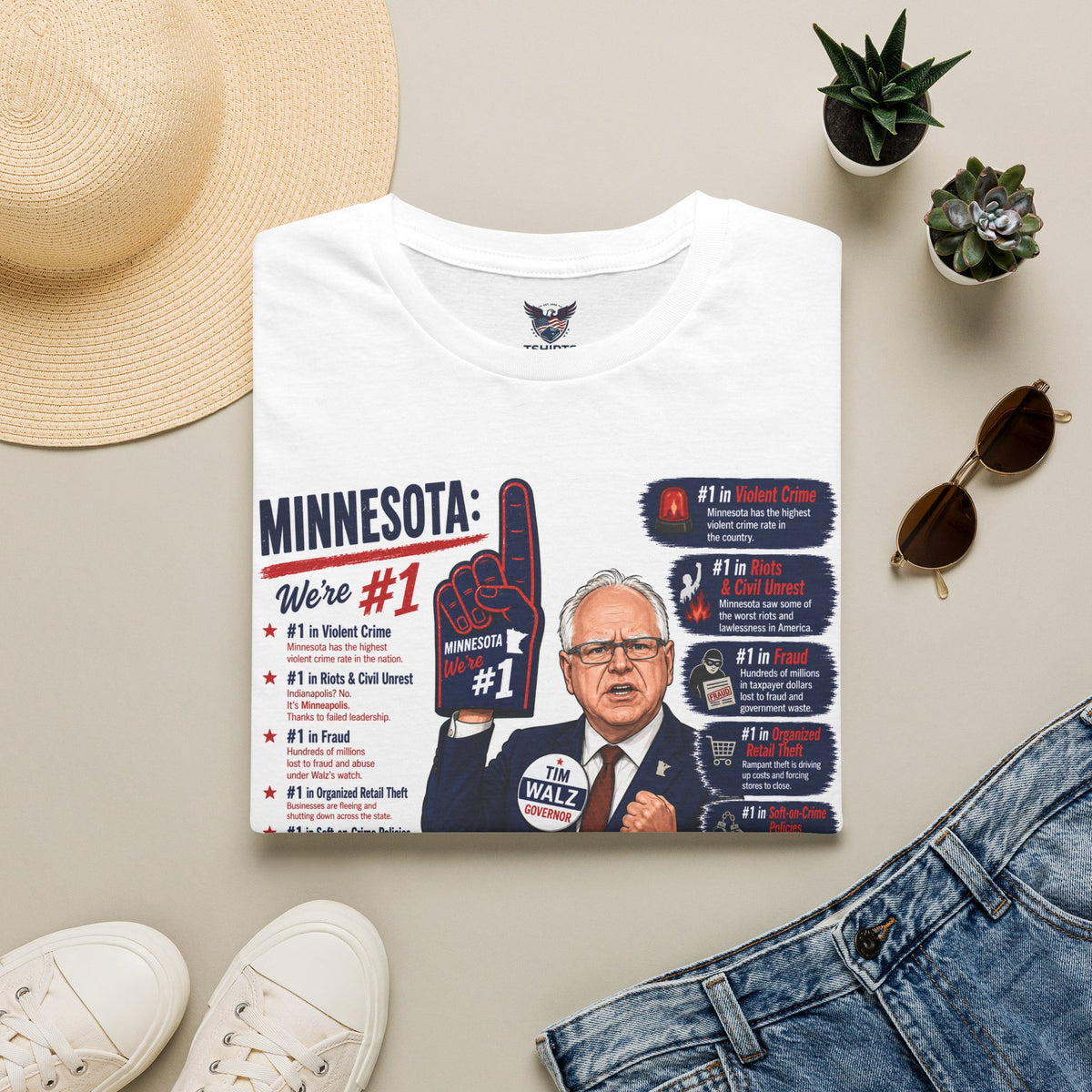 "Trump Patriot Shirt | America First T-Shirt | Conservative Republican Apparel | God Family Country Tee" | anti-woke tshirt | Minnesota Votes #1 T-Shirt | Political Humor, State Facts Tee
