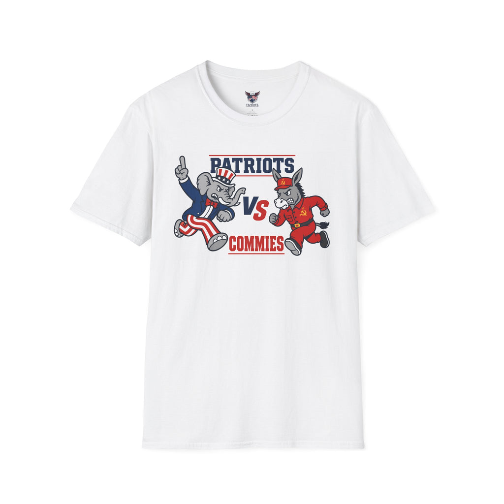 Patriots vs Commies Political T-Shirt | Political Cartoon Illustration