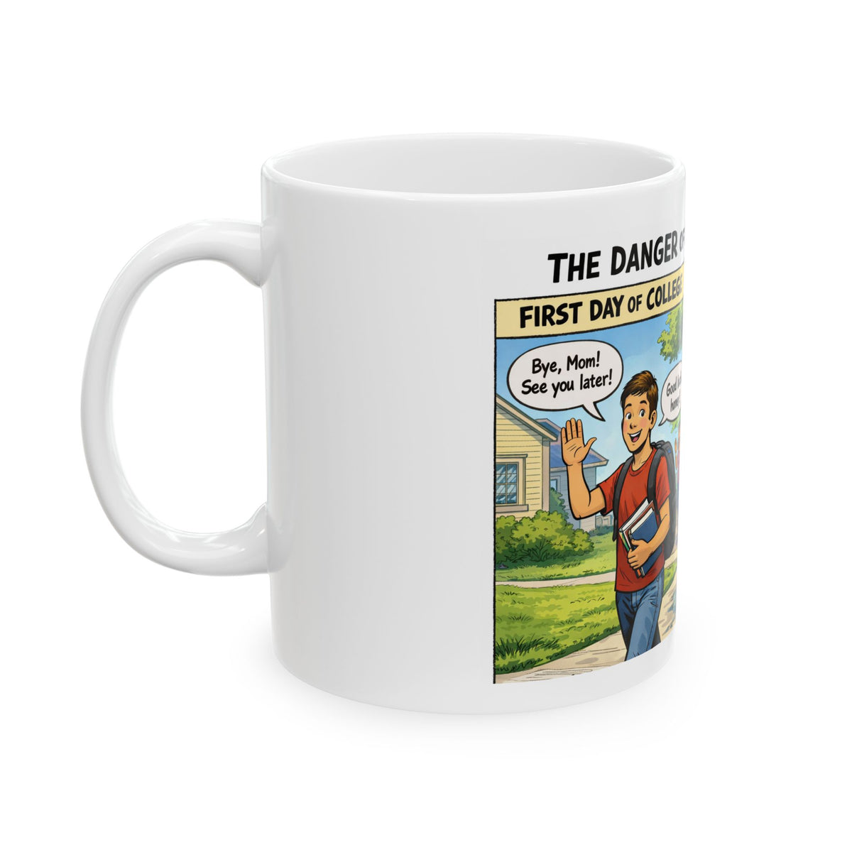 The Danger of American Colleges Comic Strip Mug | Ceramic Coffee Cup