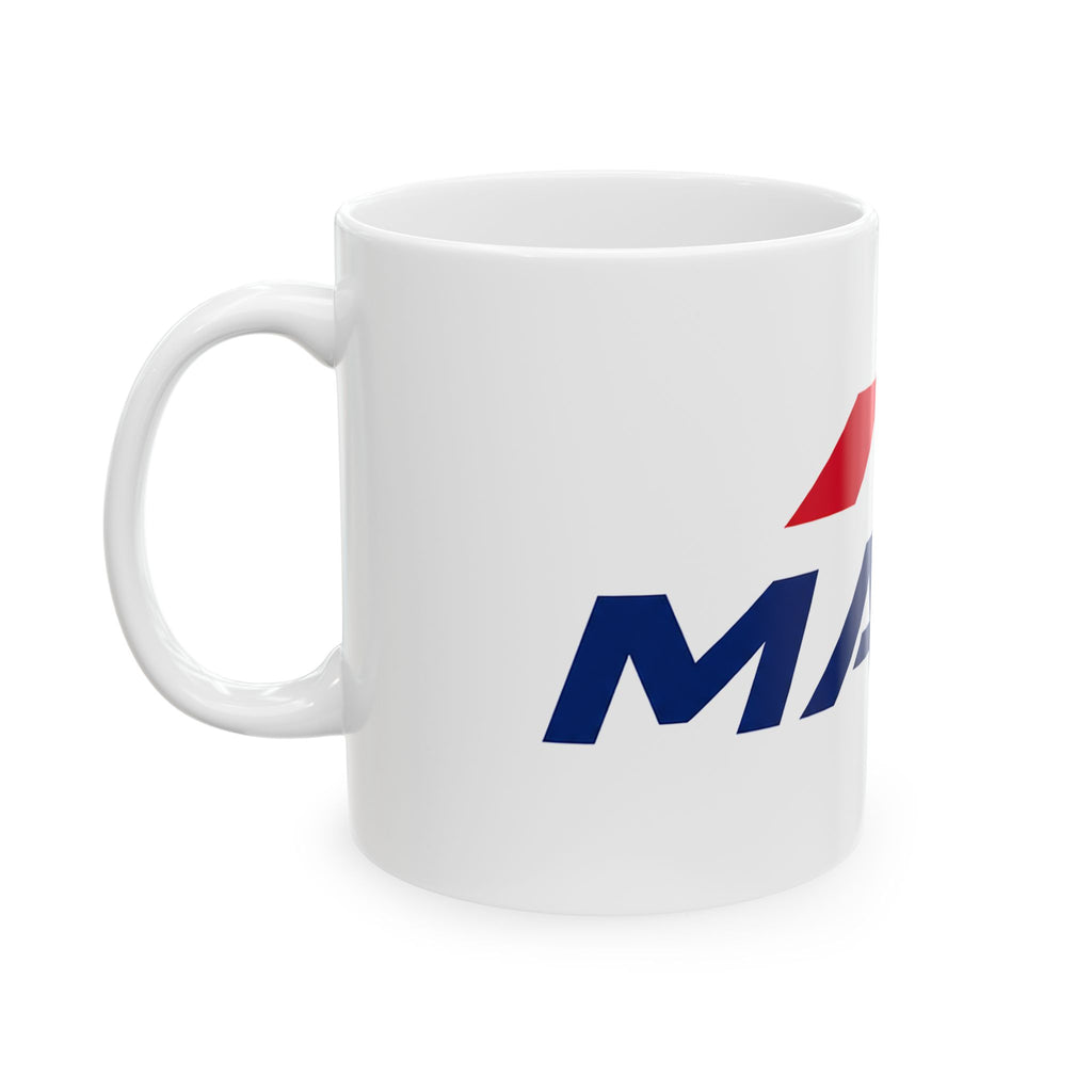 Ceramic Mug — Bold Red & Blue "MAGA" The Conservative Brand Logo Coffee Cup (11oz, 15oz)