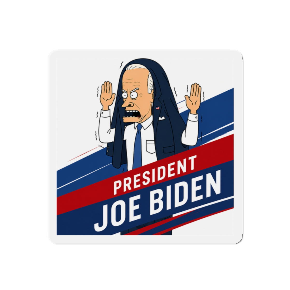 President Joe Biden cartoon magnet | Die-Cut Magnet