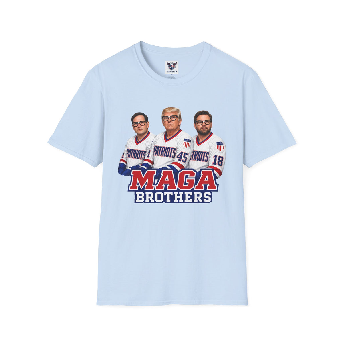 MAGA Brothers T-Shirt — Rubio, Trump, Vance Hanson Brothers Patriotic Hockey Jersey Graphic Tee