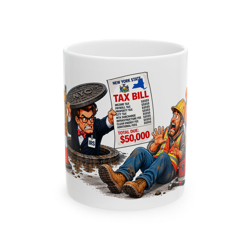 NY Tax Man Visits the Construction Site  Mug (11oz, 15oz)