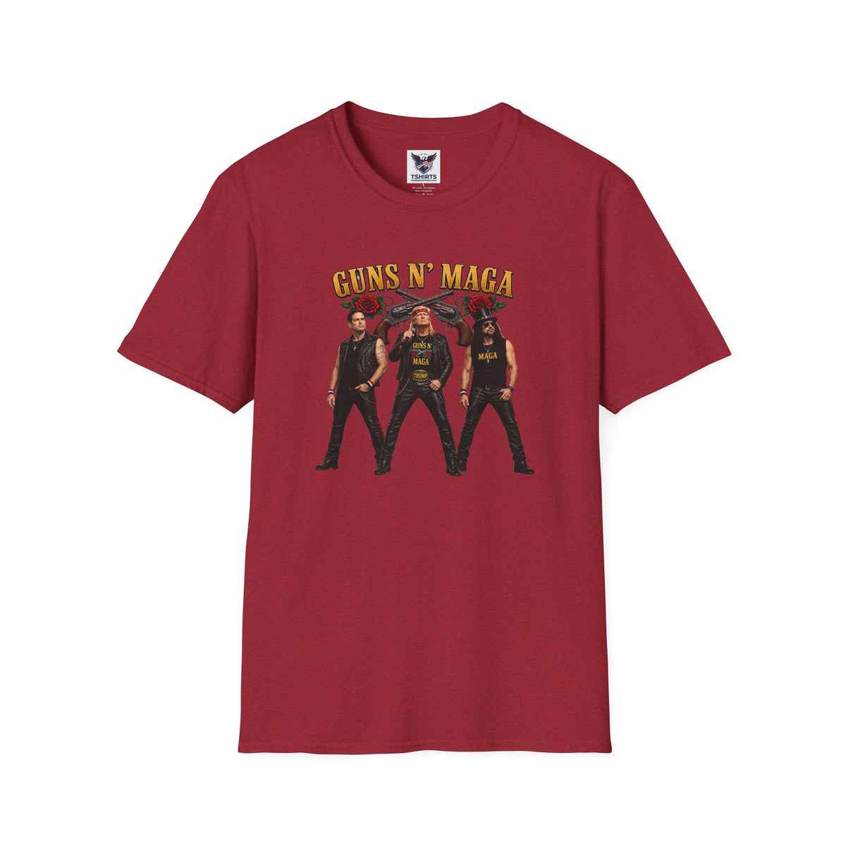 Guns N' Maga Rock Band T-Shirt — Trump, Vance, Rubio Political Parody Graphic Tee