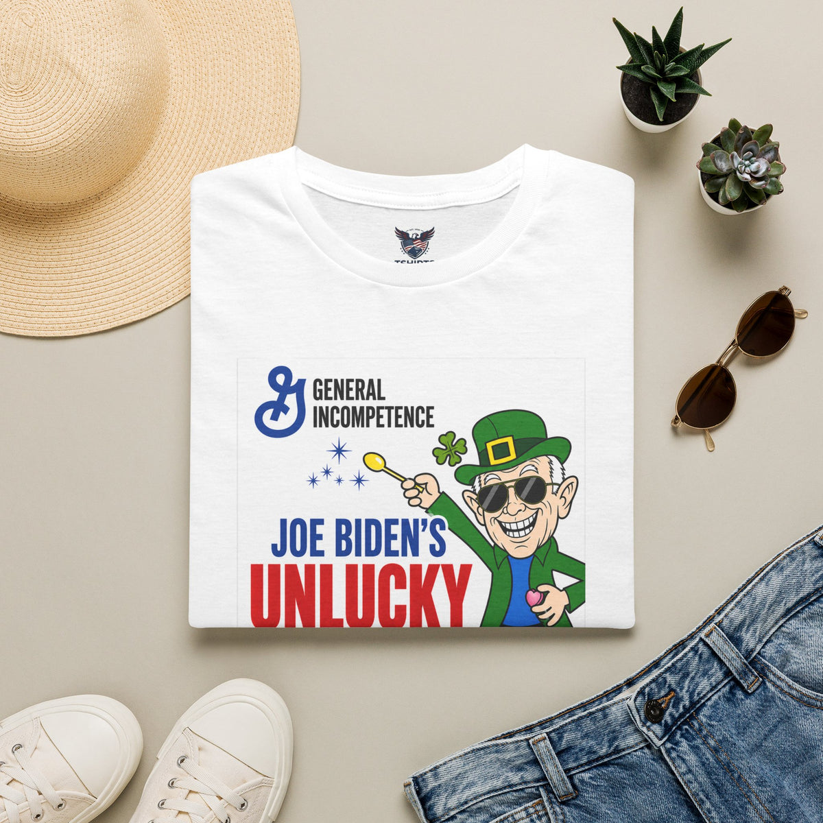 T-Shirt — "Joe Biden's Unlucky Charms" Political Satire Tee