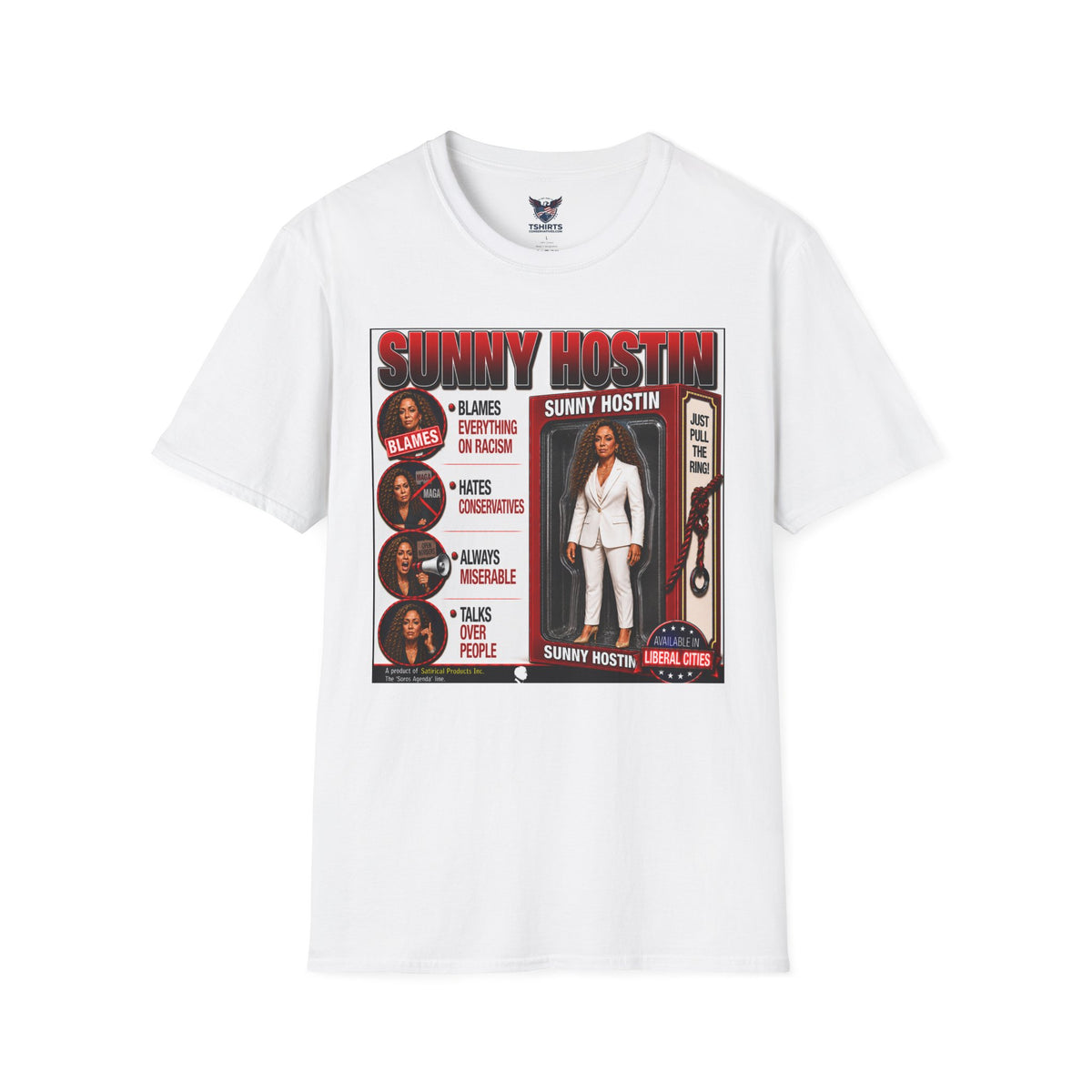 Sunny Hostin Liberal Rage Doll Profile T-Shirt | TV Journalist Portrait, Quote Panel