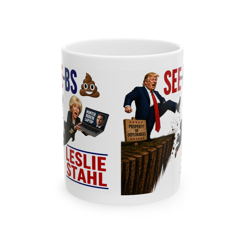 SEE-BS Leslie Stahl Trump Satire Mug | Funny Political Gift