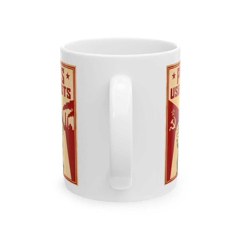 Political Satire Ceramic Mug — "Putin's Useful Idiots" KIMMEL and COLBERT Retro Propaganda Design (11oz, 15oz)