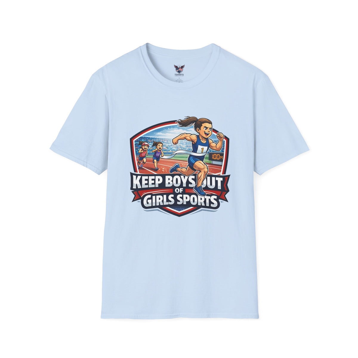 Keep Boys Out of Girls Sports T-Shirt | Female Athlete Track Graphic