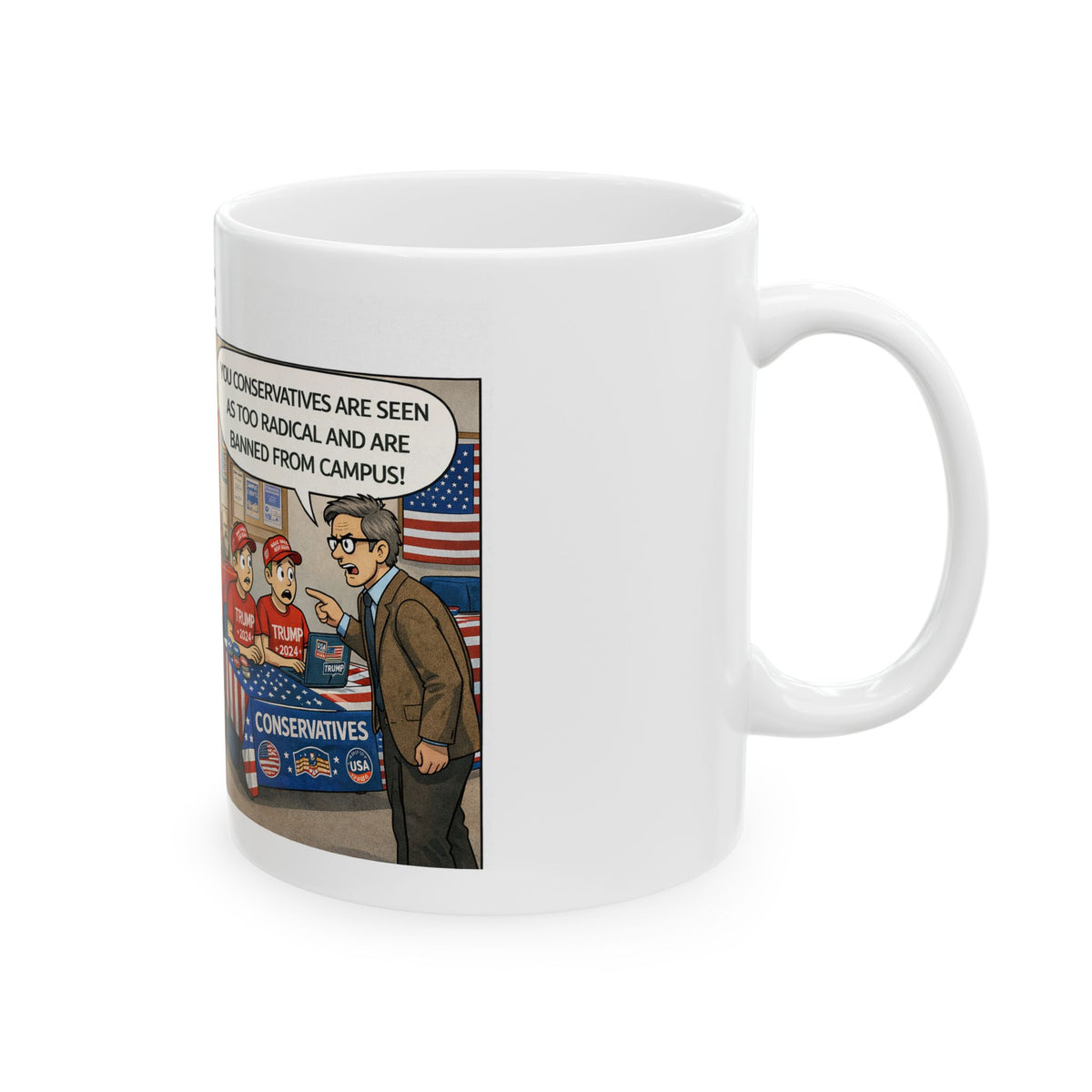 "College Life" Political Satire Coffee Mug – Funny Conservative Humor, Free Speech, and Campus Culture Novelty Cup – 11oz Ceramic Tea & Coffee Mug