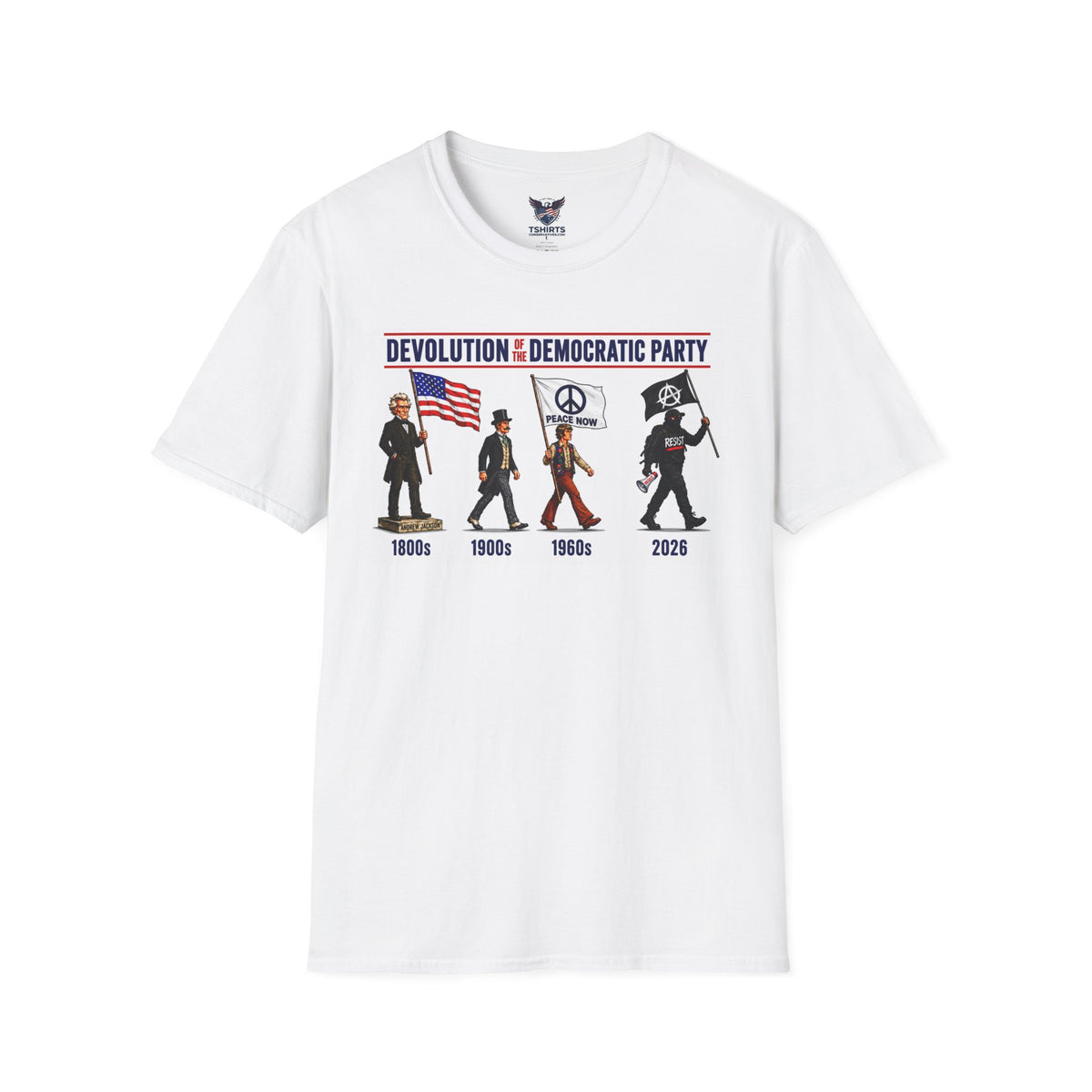 Devolution of the Democratic Party T-Shirt | Political Evolution Timeline