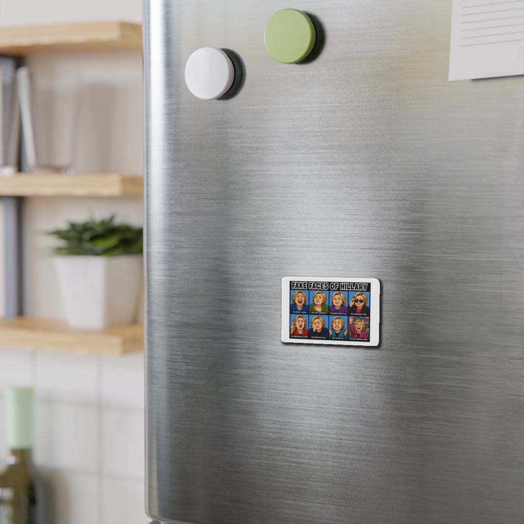 Cartoon Political Faces Die-Cut Magnet | Funny Illustrated Character Grid