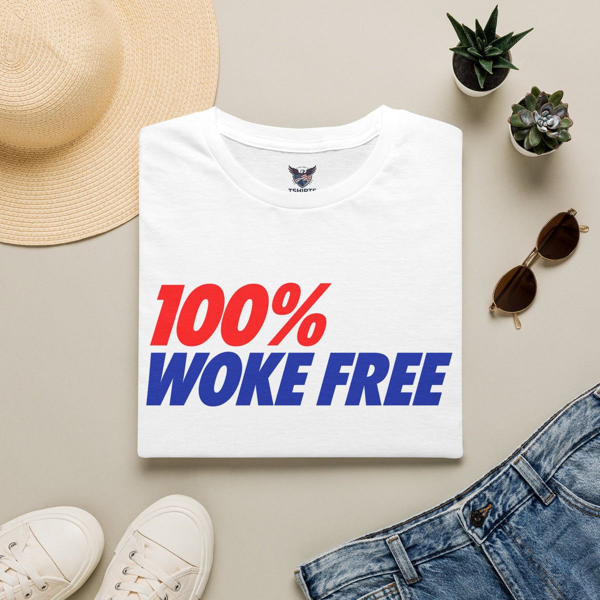 "Trump Patriot Shirt | America First T-Shirt | Conservative Republican Apparel | God Family Country Tee" | anti-woke tshirt | 100% Woke Free Tee – Bold Patriotic Statement T-Shirt
