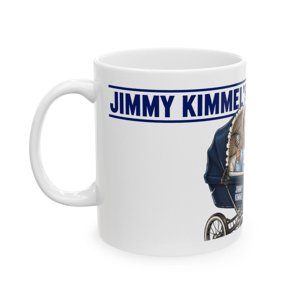 Crybaby Jimmy Kimmel Baby Carriage Political Satire Funny Coffee Mug