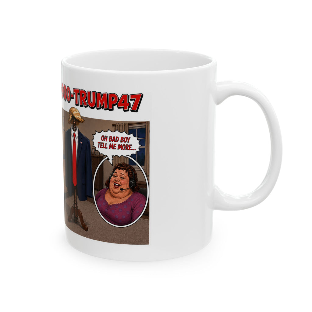 Kimmel Calling Trump 900# Line Comedy Scene Mug | Ceramic Coffee Cup (11oz, 15oz)