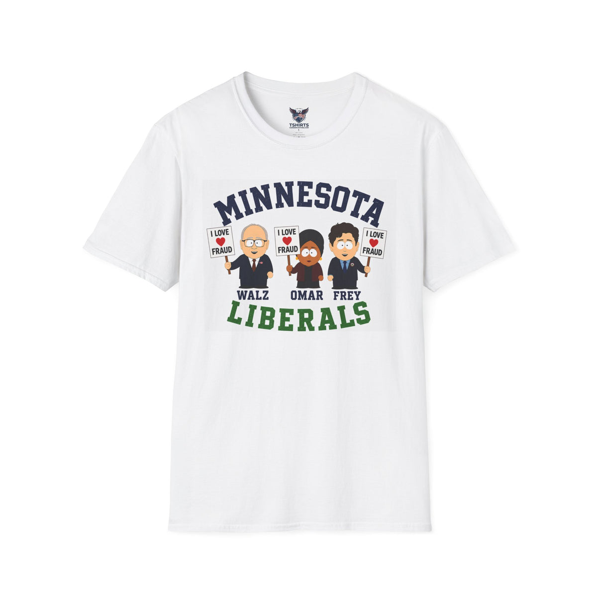 "Trump Patriot Shirt | America First T-Shirt | Conservative Republican Apparel | God Family Country Tee" | anti-woke tshirt | Minnesota Liberals T-Shirt | Cartoon Politicians Graphic Tee