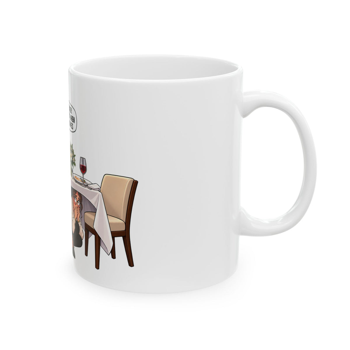 “I Guess Gender Equality Ends When the Check Comes” Ceramic Mug — Feminist Humor Coffee Cup (11oz/15oz)