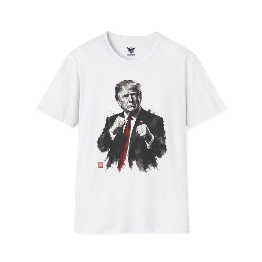 Trump Portrait Tee — Bold Political Leader Watercolor Graphic T-Shirt