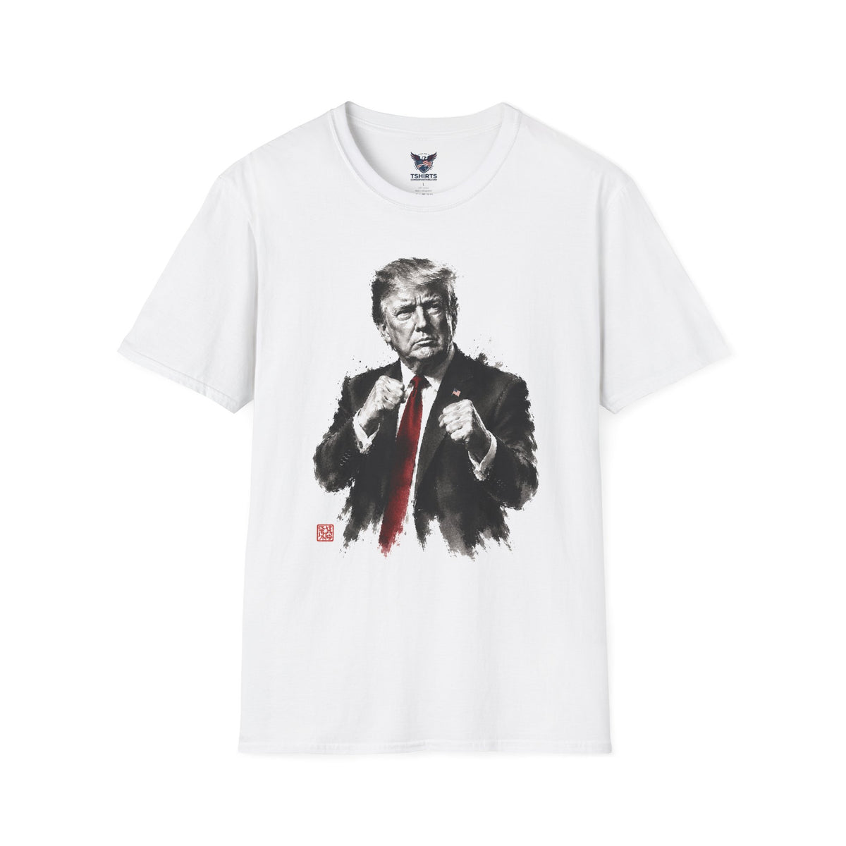 Trump Portrait Tee — Bold Political Leader Watercolor Graphic T-Shirt