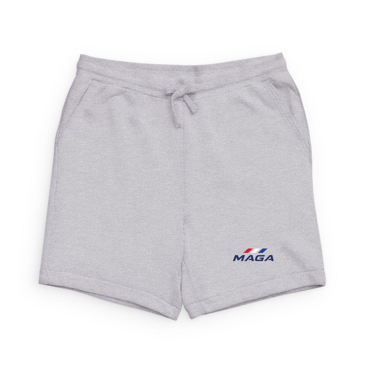 MAGA Shorts - The Conservative Brand - Minimal Racing Stripe Sweatshorts — Men's Black Sponge Fleece Lounge Shorts