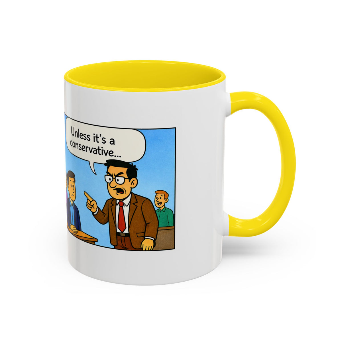 "College Life" Political Satire Comic Accent Coffee Mug – Funny Conservative Freedom of Speech Gag Gift