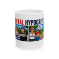 Liberal Hypocrite Political Cartoon Mug | Funny Satire Coffee Cup