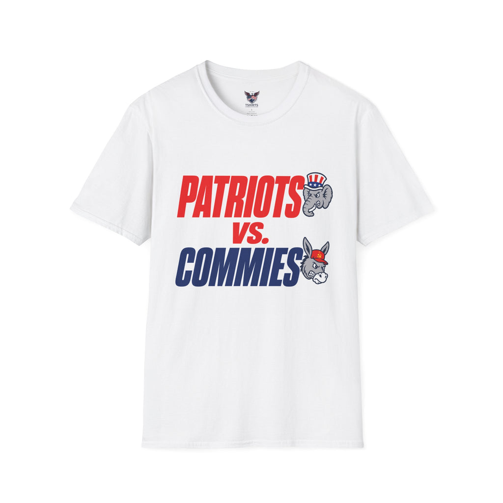 Patriots  (Republicans) vs. Commies (Democrats) T-Shirt | Political Satire Tee
