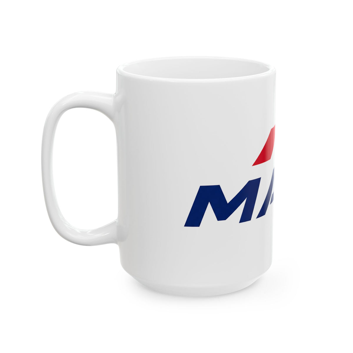Ceramic Mug — Bold Red & Blue "MAGA" The Conservative Brand Logo Coffee Cup (11oz, 15oz)