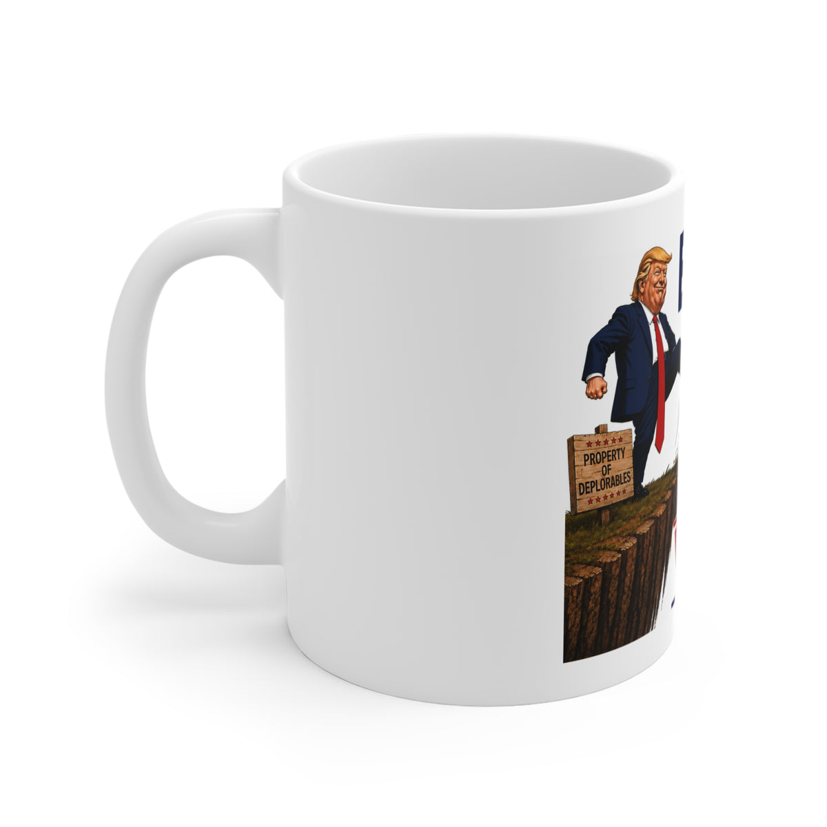 Enjoy the View Sunny Joy Political Satire Coffee Mug  Funny Donald Trump Conservative Republican Novelty Ceramic Cup