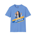 Charger Blue and Gold Joe Biden Cartoon Politician Character T-Shirt | Joe Biden Text