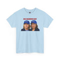 No Queens Day Kamala and Hillary Twin Losers T-Shirt | Twin Women Faces with Blue Caps, Political Satire Tee