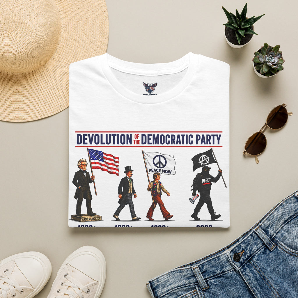 Devolution of the Democratic Party T-Shirt | Political Evolution Timeline