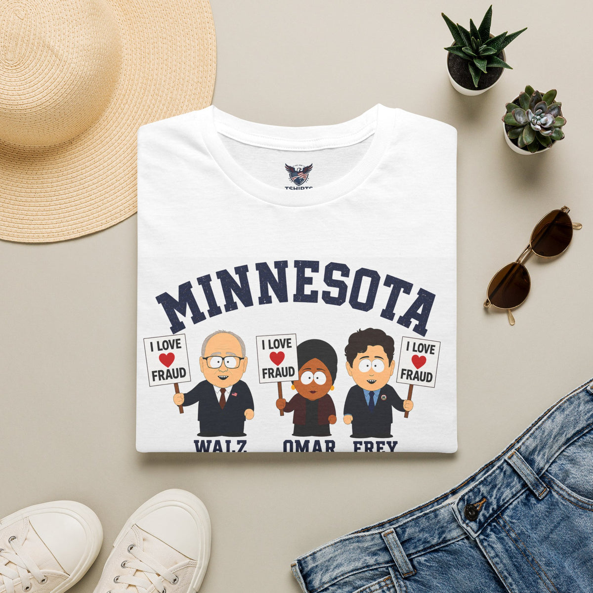 "Trump Patriot Shirt | America First T-Shirt | Conservative Republican Apparel | God Family Country Tee" | anti-woke tshirt | Minnesota Liberals T-Shirt | Cartoon Politicians Graphic Tee