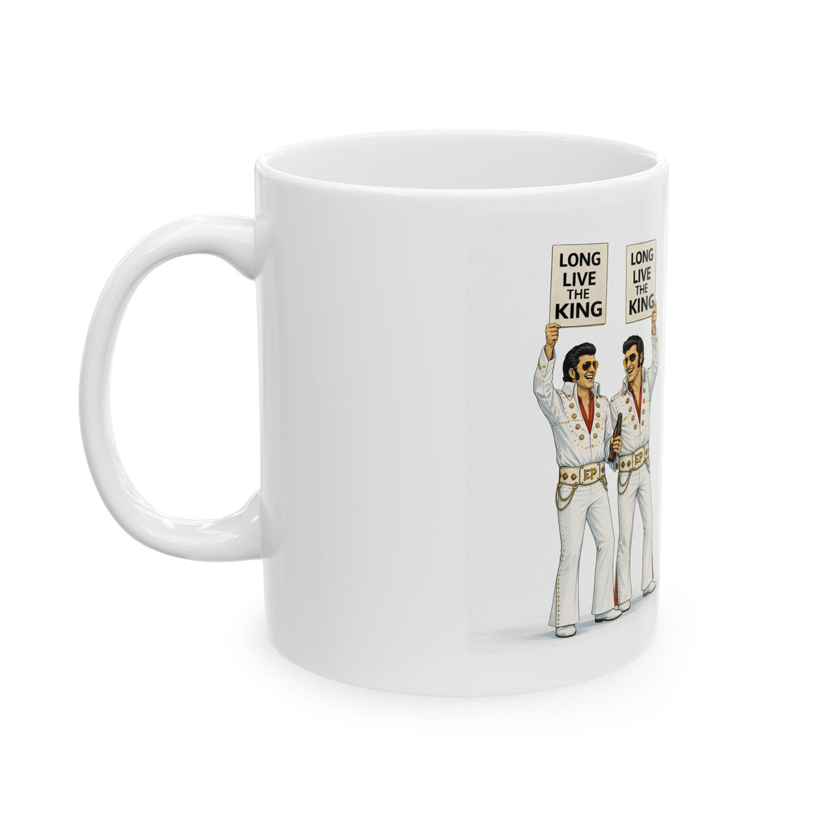 Tribute Artists vs Protesters Illustration Mug | Ceramic Coffee Cup