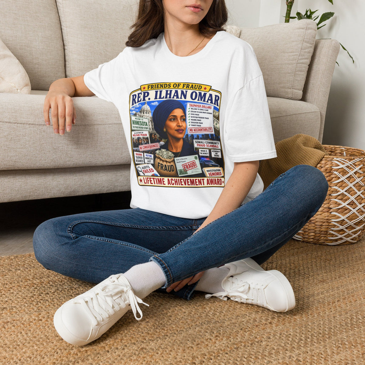 "Trump Patriot Shirt | America First T-Shirt | Conservative Republican Apparel | God Family Country Tee" | Anti Woke | Rep. Ilhan Omar Satire, Protest Poster Style