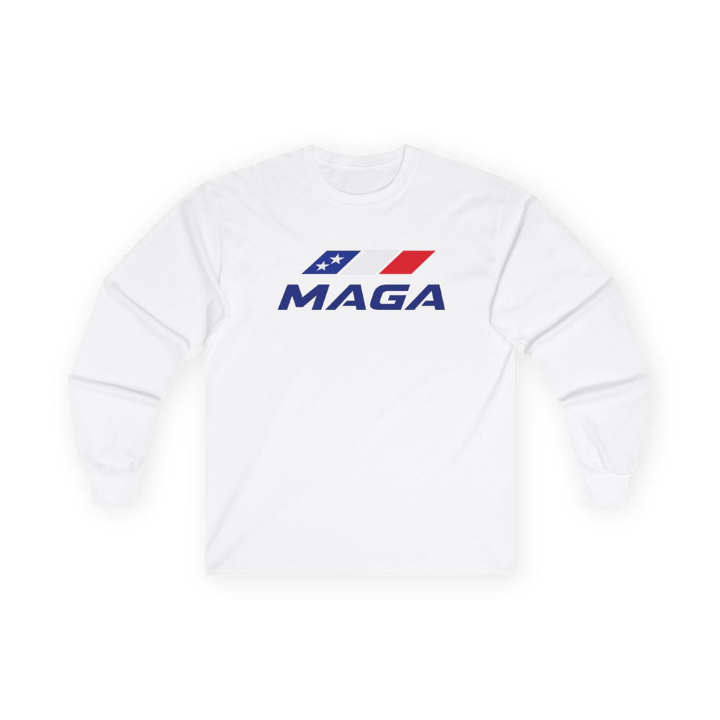 Long Sleeve Tee - MAGA Logo Patriotic Red White & Blue - The Conservative Brand