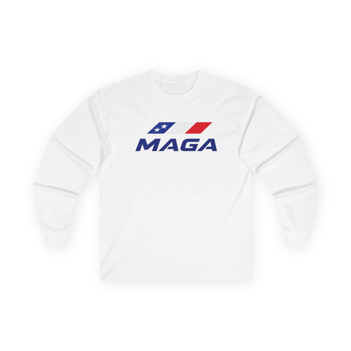 Long Sleeve Tee - MAGA Logo Patriotic Red White & Blue - The Conservative Brand