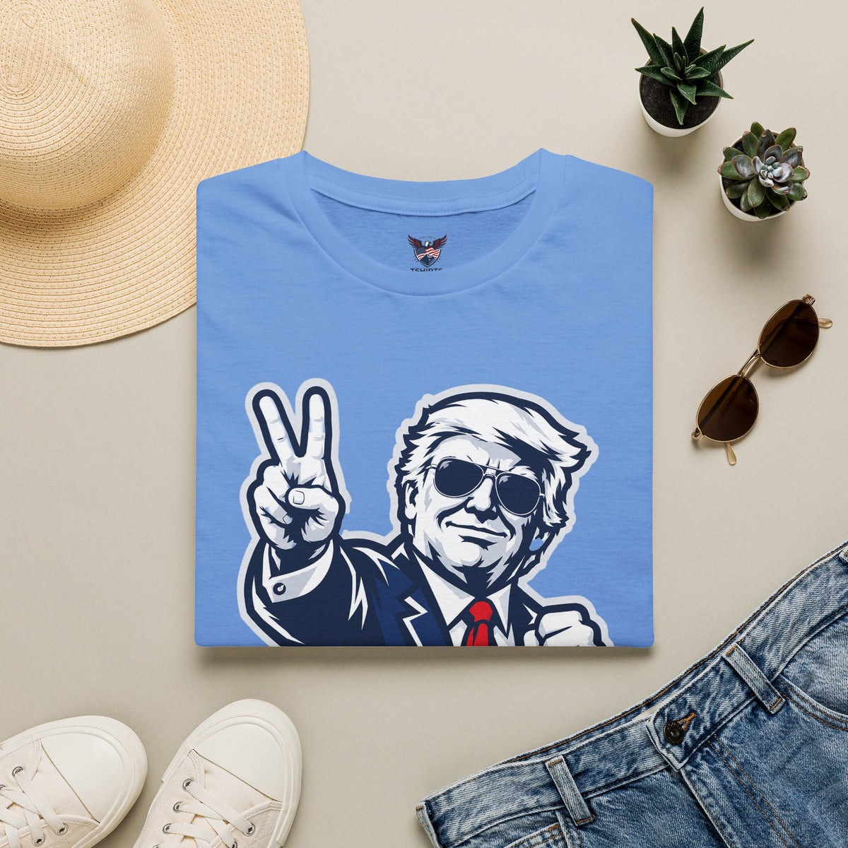 Vintage President Trump Peace Sign T-Shirt — Patriotic Trump Graphic Tee
