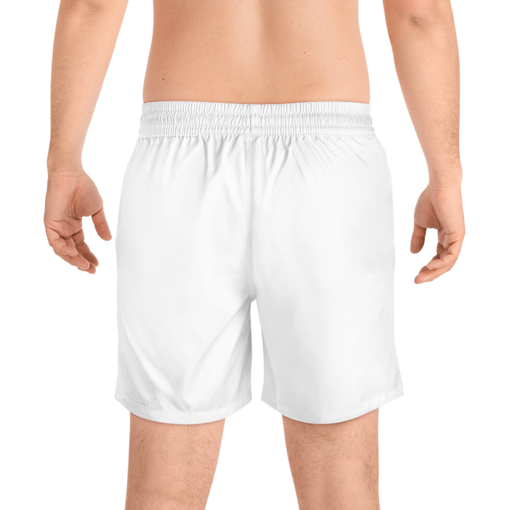 MAGA Men's Swim Shorts — The Conservative Brand White Mid-Length Beach Trunks