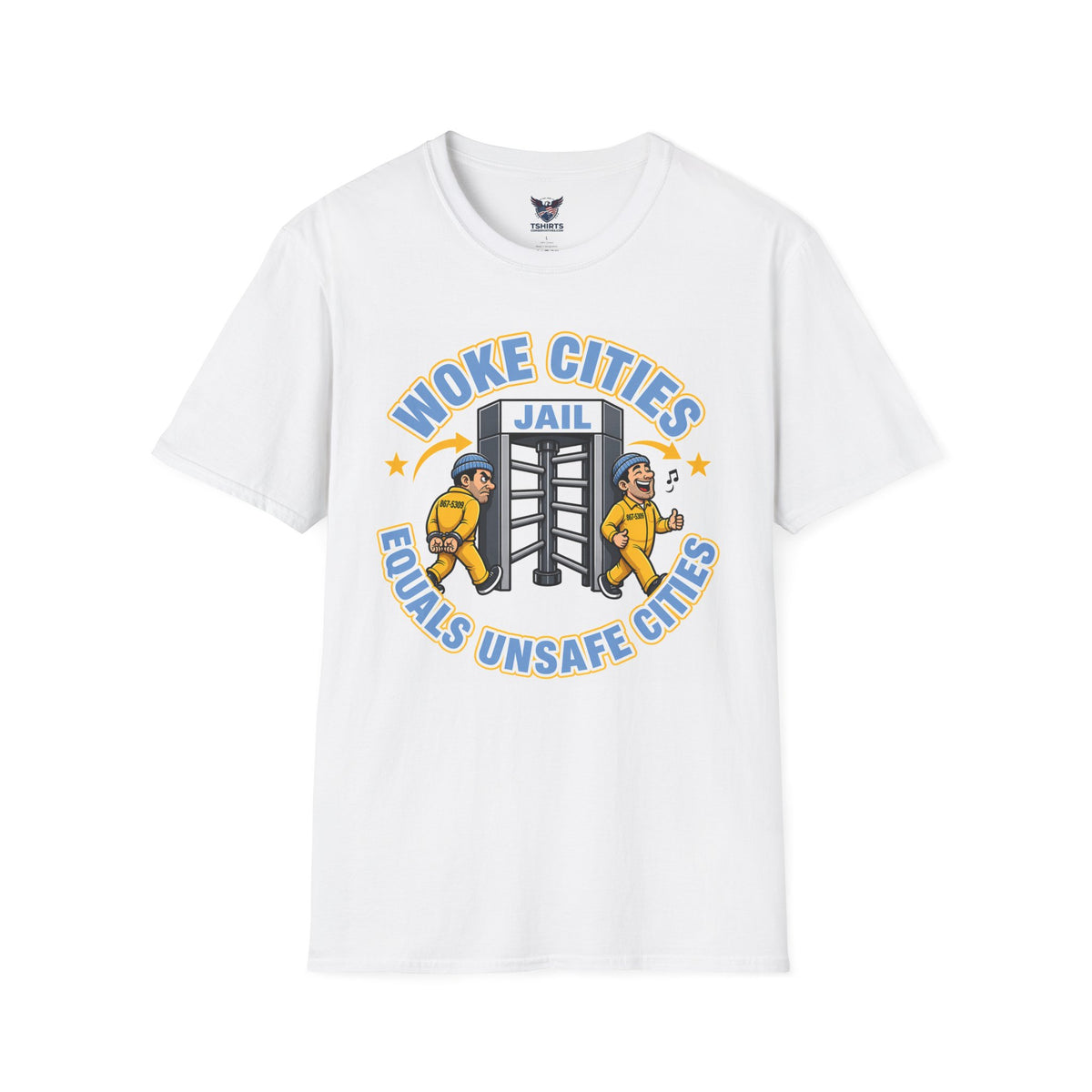 "Trump Patriot Shirt | America First T-Shirt | Conservative Republican Apparel | God Family Country Tee" Woke Cities Equals Unsafe Cities