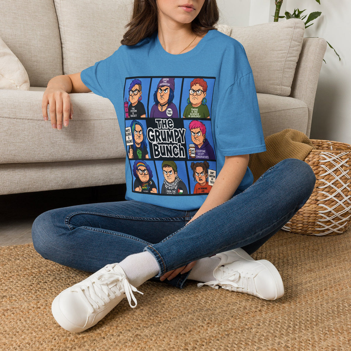 Grumpy WOKE Bunch Graphic T-Shirt — Retro Comic Panel Illustration